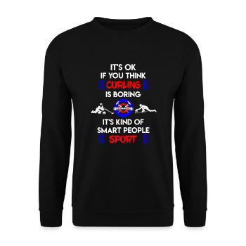 Curling Eisstockschießen - Unisex Pullover - Schwarz - Vorne - Alina (178cm) & Michal (187cm)