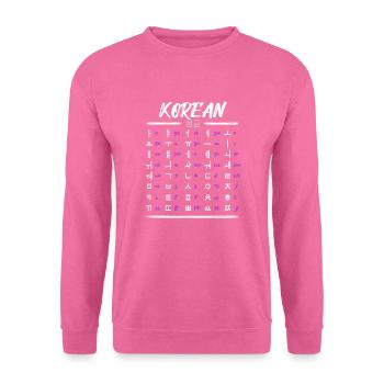 Apprenez les caractères du Hangul coréen - Sweat-shirt Unisexe - rose - Devant