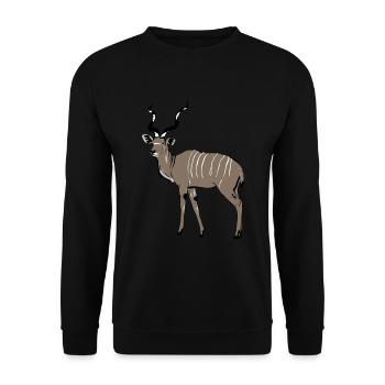 Kudu Antilope - Safari - Afrika - Großer Kudu - Unisex Pullover - Schwarz - Vorne - Alina (178cm) & Michal (187cm)