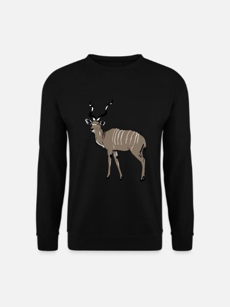 Kudu Antilope - Safari - Afrika - Großer Kudu - Unisex Pullover - Schwarz
