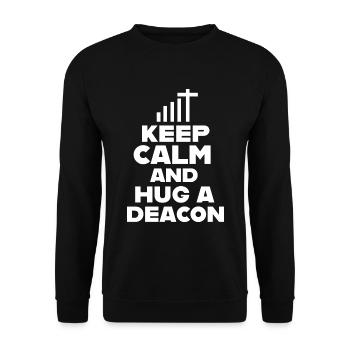Gardez votre calme et étreignez une diakonie diacre - Sweat-shirt Unisexe - noir - Devant - Alina (178cm) & Michal (187cm)