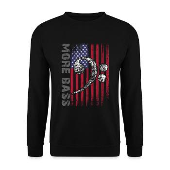 Drapeau américain et clé basse - Sweat-shirt Unisexe - noir - Devant - Alina (178cm) & Michal (187cm)