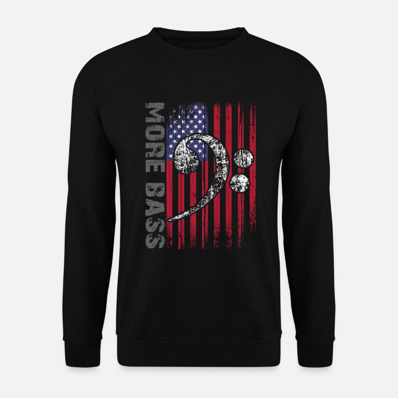 Drapeau américain et clé basse - Sweat-shirt Unisexe - noir