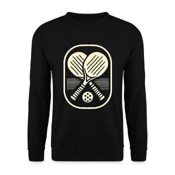 Life is Better with Pickleball Badge - Unisex Sweatshirt - black - Front - Alina (178cm) & Michal (187cm)