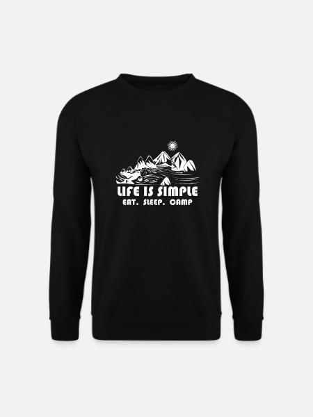 Das Leben ist einfach. Liebe Camping - Unisex Pullover - Schwarz