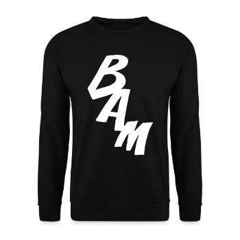 BAM - Comic-Style - Unisex Pullover - Schwarz - Vorne - Alina (178cm) & Michal (187cm)