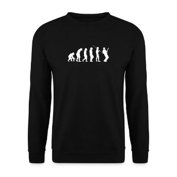 Guitar evolution Eguitar player musican - Unisex Sweatshirt - black - Front - Alina (178cm) & Michal (187cm)
