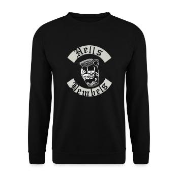 Hells Bempels Club Design - Sweat-shirt Unisexe - noir - Devant - Alina (178cm) & Michal (187cm)