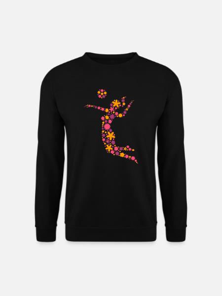 Volleyballerin Mädchen Volleyball Spielerin Blumen - Unisex Pullover - Schwarz