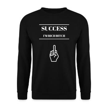 GET RICH - Unisex Pullover - Schwarz - Vorne - Alina (178cm) & Michal (187cm)