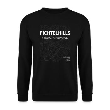 Fichtelhills Fichtelgebirge Höhenlinien - Unisex Pullover - Schwarz - Vorne - Alina (178cm) & Michal (187cm)