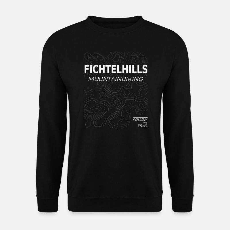 Fichtelhills Fichtelgebirge Höhenlinien - Unisex Pullover - Schwarz
