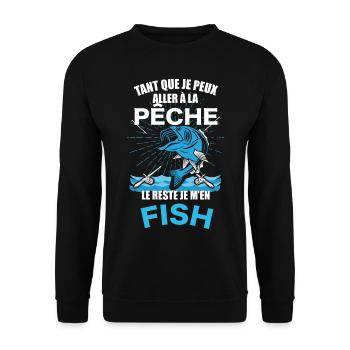 La Pêche C'est Pour Moi Cadeau Homme Pêcheur - Sweat-shirt Unisexe - noir - Devant - Alina (178cm) & Michal (187cm)
