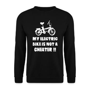 Electric Bike Not A Cheater - Unisex Sweatshirt - black - Front - Alina (178cm) & Michal (187cm)