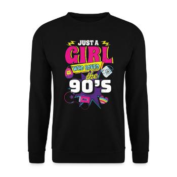 nineties - Unisex Sweatshirt - black - Front - Alina (178cm) & Michal (187cm)