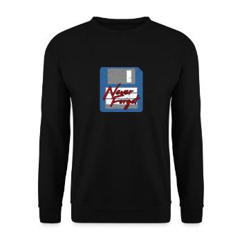 Ne jamais oublier la mémoire de l'ordinateur de disquette PC Rétro - Sweat-shirt Unisexe - noir - Devant - Alina (178cm) & Michal (187cm)