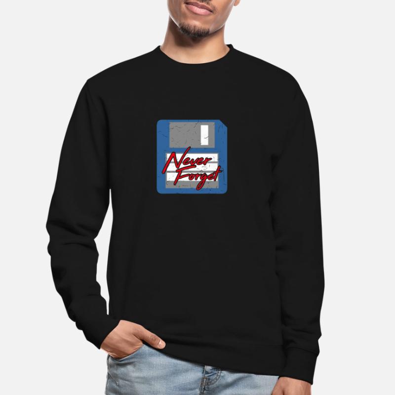 Never Forget Diskette Computer Memory PC Retro Unisex Sweatshirt