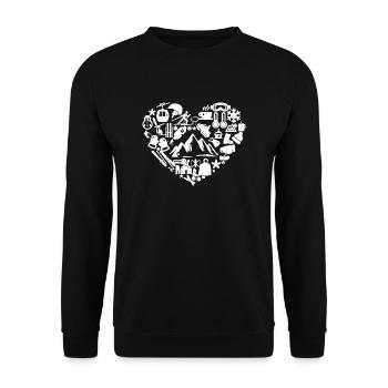Coeur de ski chemise - Sweat-shirt Unisexe - noir - Devant - Alina (178cm) & Michal (187cm)