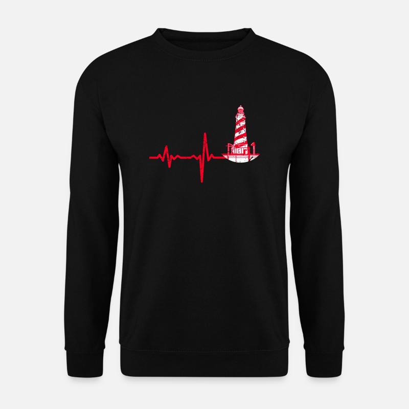 Cadeau Phare Heartbeat - Sweat-shirt Unisexe - noir
