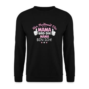 Muttertag Geschenk für Mama - Unisex Pullover - Schwarz - Vorne - Alina (178cm) & Michal (187cm)