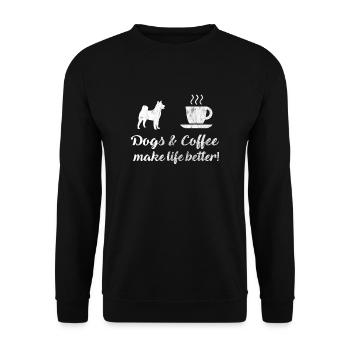 Dogs & Coffee make life better! | Dog | Love Life - Unisex Sweatshirt - black - Front - Alina (178cm) & Michal (187cm)
