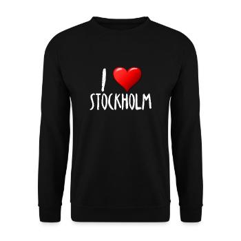 J'aime Stockholm - Sweat-shirt Unisexe - noir - Devant - Alina (178cm) & Michal (187cm)