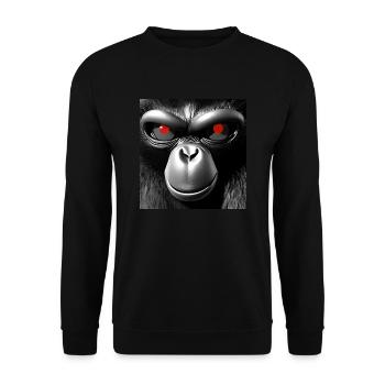 Bad chimp - Singe portrait noir et blanc - Sweat-shirt Unisexe - noir - Devant - Alina (178cm) & Michal (187cm)