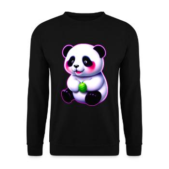 Mignon bébé panda ours - Sweat-shirt Unisexe - noir - Devant - Alina (178cm) & Michal (187cm)