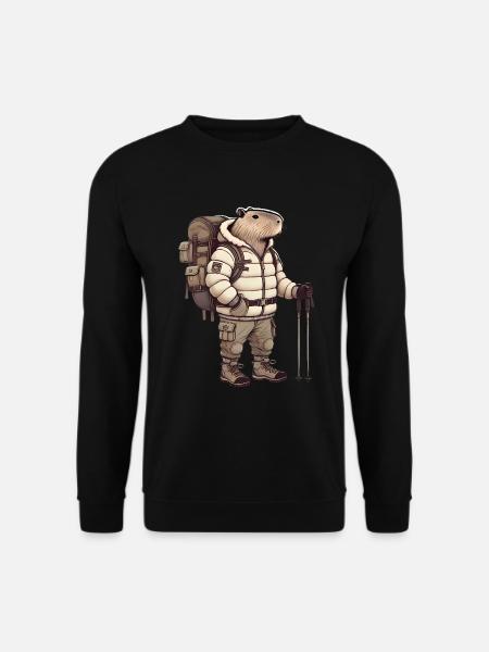 Capybara Abenteurer in den Bergen - Unisex Pullover - Schwarz