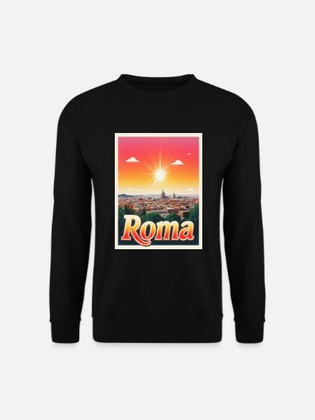 Retroglow Rome – Italie Cityscape Design - Sweat-shirt Unisexe - noir