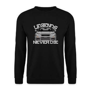 Legends Never Die Skyline R34 - Sweat-shirt Unisexe - noir - Devant - Alina (178cm) & Michal (187cm)