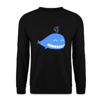 Wal Wasser blau Kinder - Unisex Pullover - Schwarz - Vorne - Alina (178cm) & Michal (187cm)