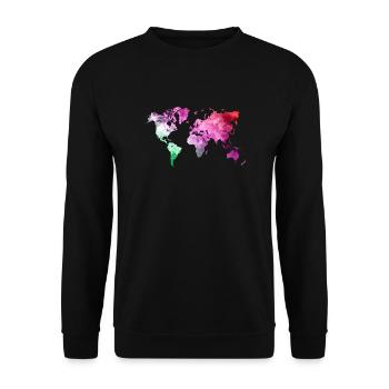 carte colorée Carte du monde Voyage Cadeaux Voyage - Sweat-shirt Unisexe - noir - Devant - Alina (178cm) & Michal (187cm)
