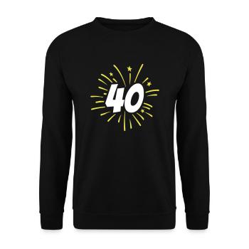40 anniversaire 40 ans de feux d’artifice - Sweat-shirt Unisexe - noir - Devant - Alina (178cm) & Michal (187cm)