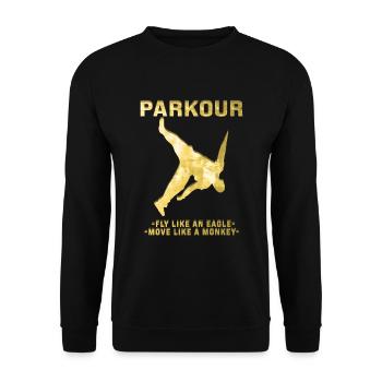 Parkour Freerunner Traceur Le Parcour Gold - Unisex Pullover - Schwarz - Vorne - Alina (178cm) & Michal (187cm)