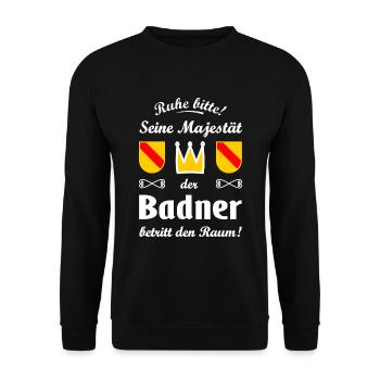 Der badische König - Unisex Pullover - Schwarz - Vorne - Alina (178cm) & Michal (187cm)