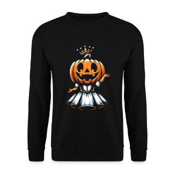 Princesse citrouille d’Halloween avec couronne - Sweat-shirt Unisexe - noir - Devant - Alina (178cm) & Michal (187cm)