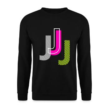 J Buchstabe - Unisex Pullover - Schwarz - Vorne - Alina (178cm) & Michal (187cm)