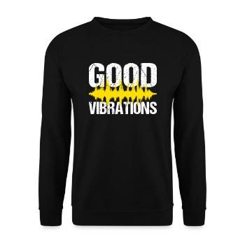 Good Vibrations Music Party - Unisex Sweatshirt - black - Front - Alina (178cm) & Michal (187cm)