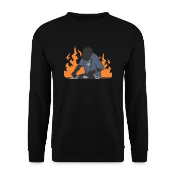 Deejay - Unisex Sweatshirt - black - Front - Alina (178cm) & Michal (187cm)