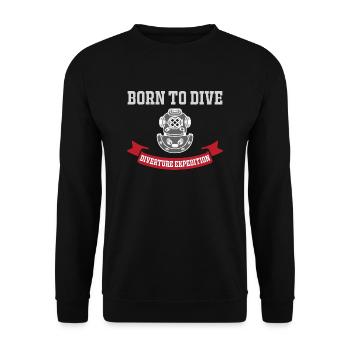 Born to dive - Unisex Sweatshirt - black - Front - Alina (178cm) & Michal (187cm)