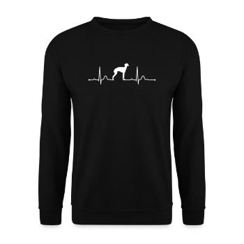 ITALIAN WINDSPIEL heartbeat heartbeat - Unisex Sweatshirt - black - Front - Alina (178cm) & Michal (187cm)