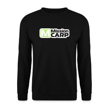 Angeln, Karpfen, Fisch, Mission carp - Unisex Pullover - Schwarz - Vorne - Alina (178cm) & Michal (187cm)