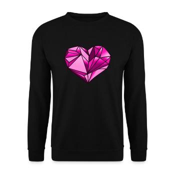 Herz geometrisch Geschenkidee - Unisex Pullover - Schwarz - Vorne - Alina (178cm) & Michal (187cm)