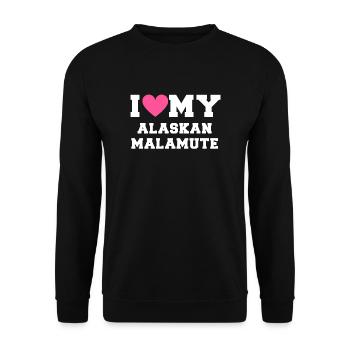 I love my Alaskan Malamute - Sweat-shirt Unisexe - noir - Devant - Alina (178cm) & Michal (187cm)