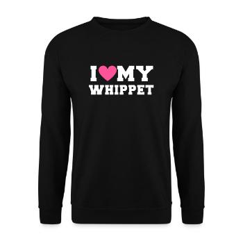 I love my Whippet - Unisex Sweatshirt - black - Front - Alina (178cm) & Michal (187cm)