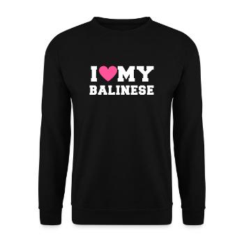I love my Balinese - Unisex Pullover - Schwarz - Vorne - Alina (178cm) & Michal (187cm)