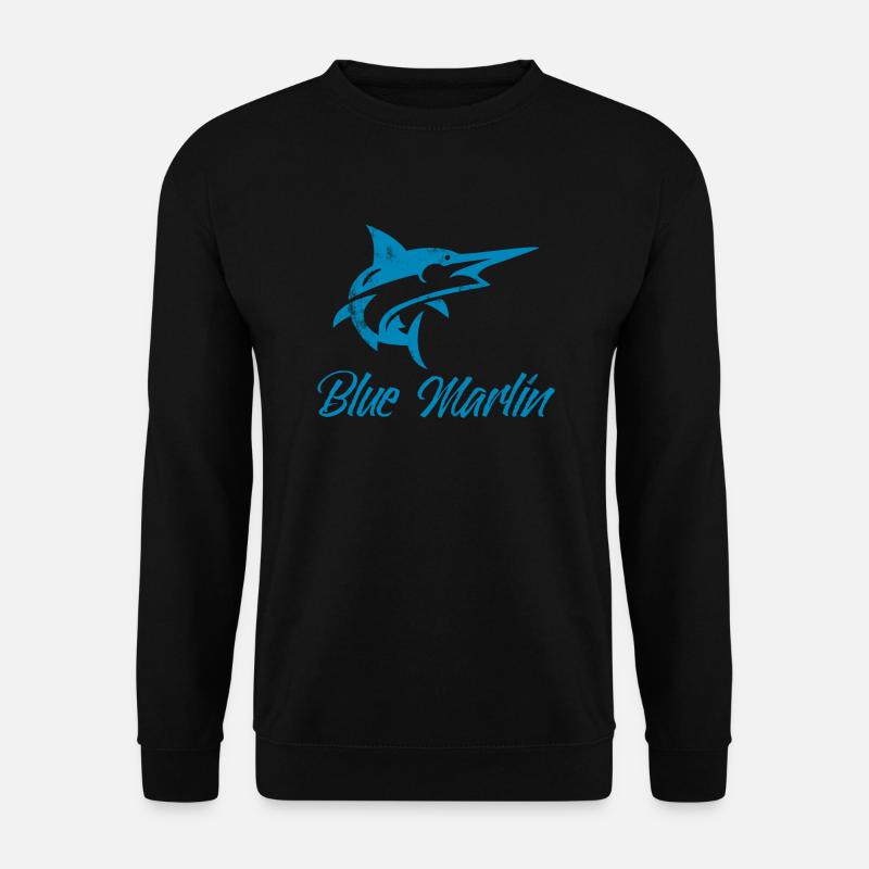 Angler - Angelsport - Blue Marlin - Geschenk - Unisex Pullover - Schwarz