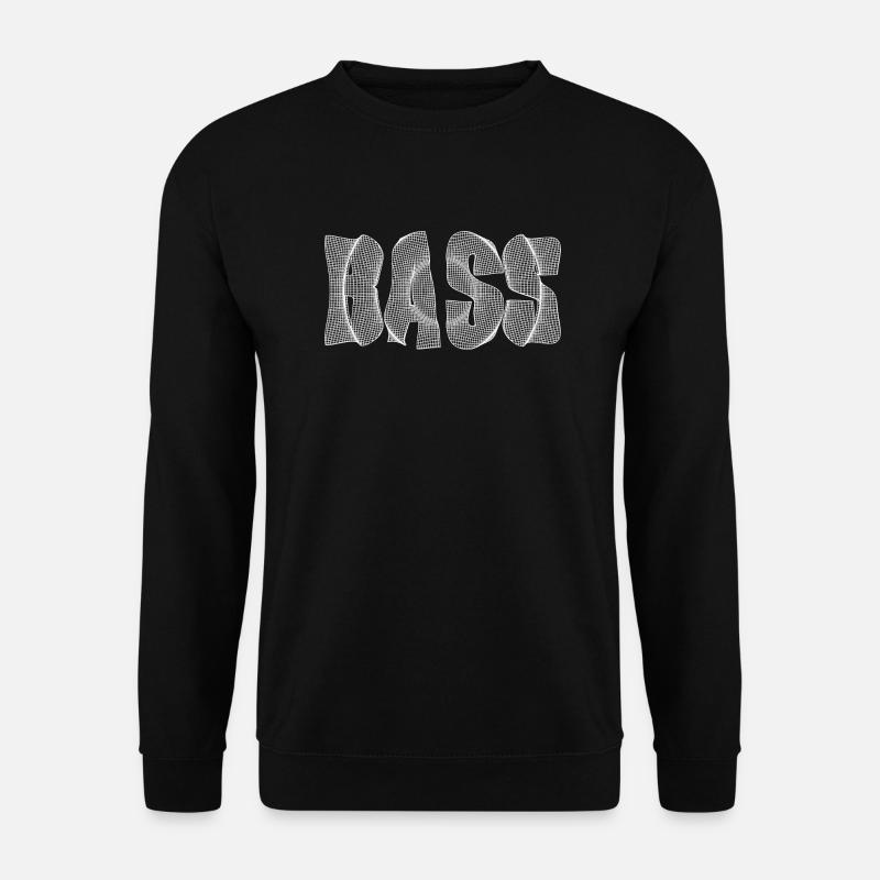 Bass text white - Unisex Sweatshirt - black