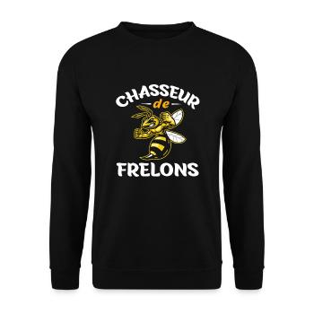 Humour profession | Chasseur de frelons - Sweat-shirt Unisexe - noir - Devant - Alina (178cm) & Michal (187cm)